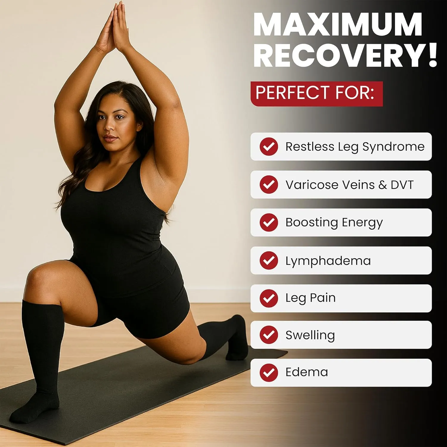 BAMS Plus Size Compression Socks Wide Calf XL XXL XXXL – Graduated Knee-High Support, Viscose from Bamboo Easy-On/Easy-Off