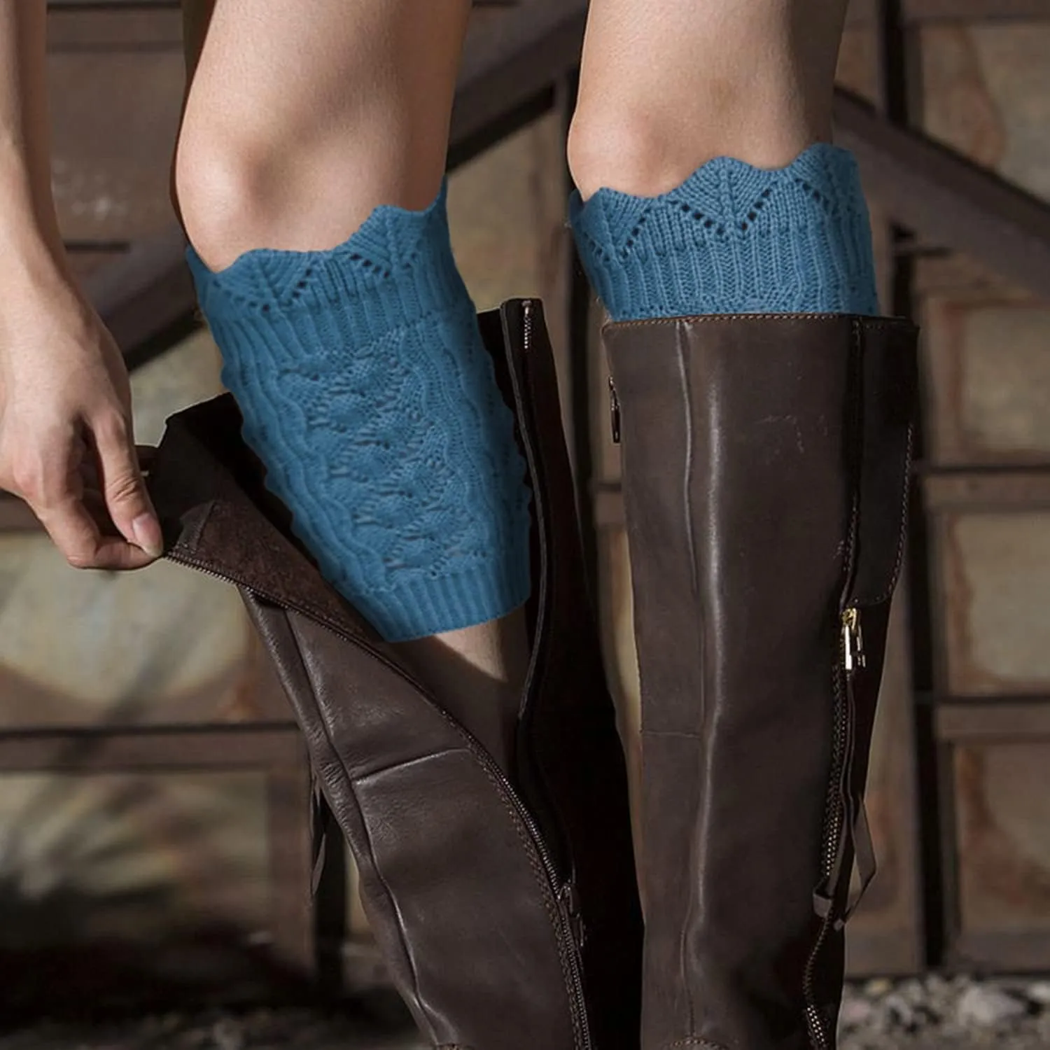 Benefeet Sox 3 Pairs Womens Girls Boot Cuffs Cable Knit Crochet Leg Warmers Socks Winter Warm Short Boot Toppers Socks