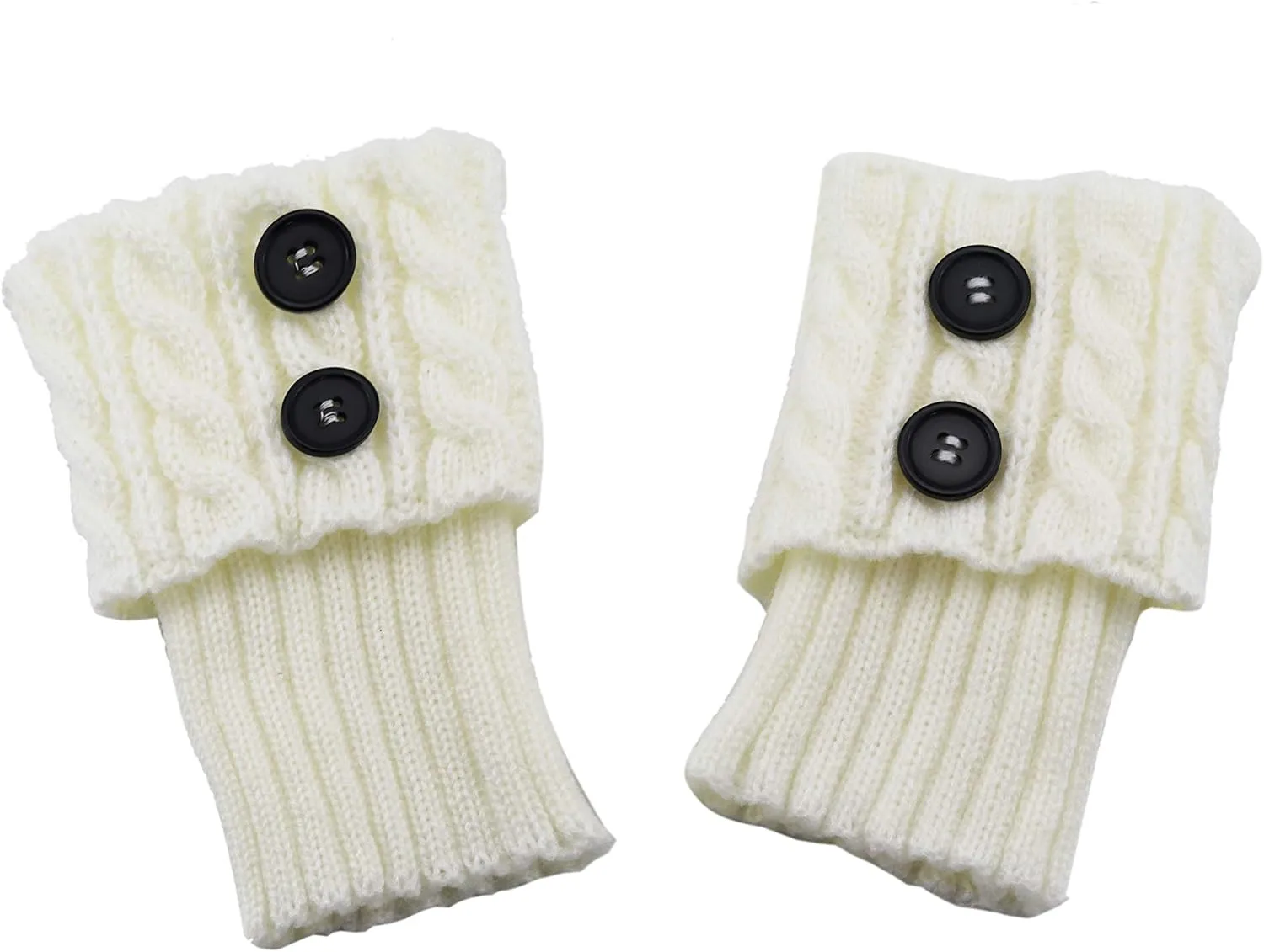 Bestjybt 3 Pairs Womens Short Boots Socks Crochet Knitted Boot Cuffs Leg Warmers Socks