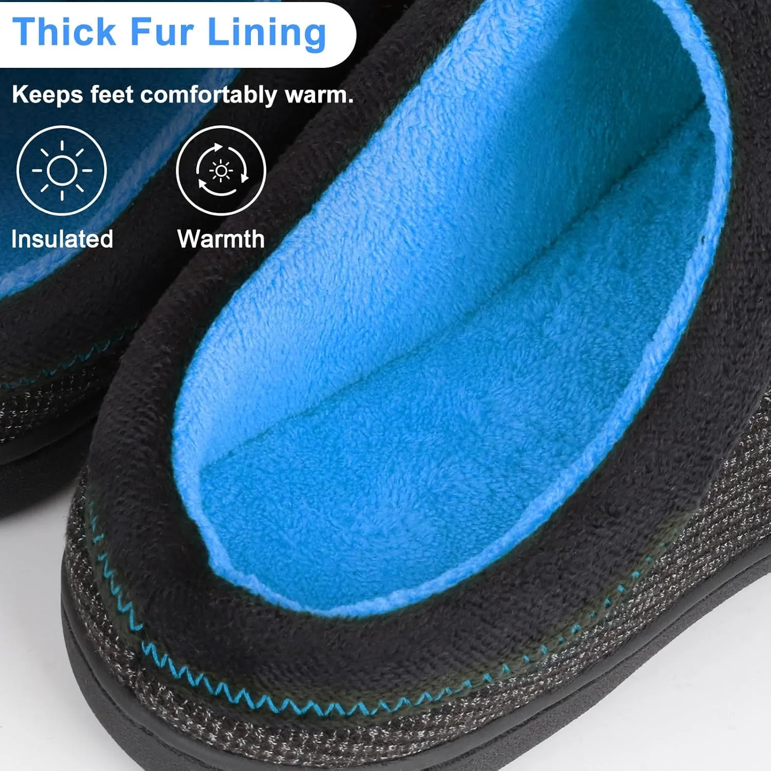 BIAL Mens Slippers, Memory Foam House Slippers Shoes with Anti Slip Sole for Men, Home Slippers Slides for Indoor, Outdoor, Bedroom.