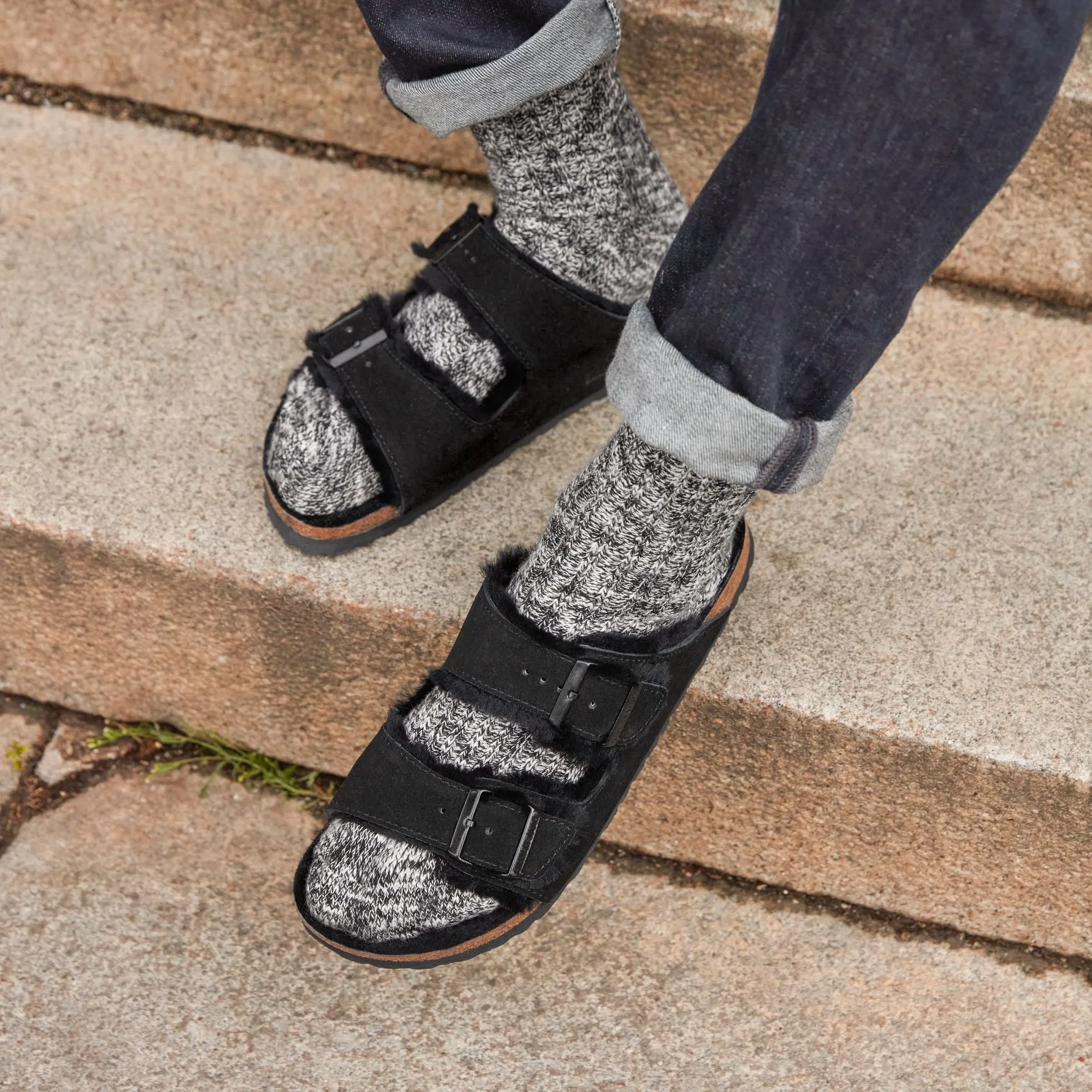 Birkenstock Arizona Shearling black suede/black shearling