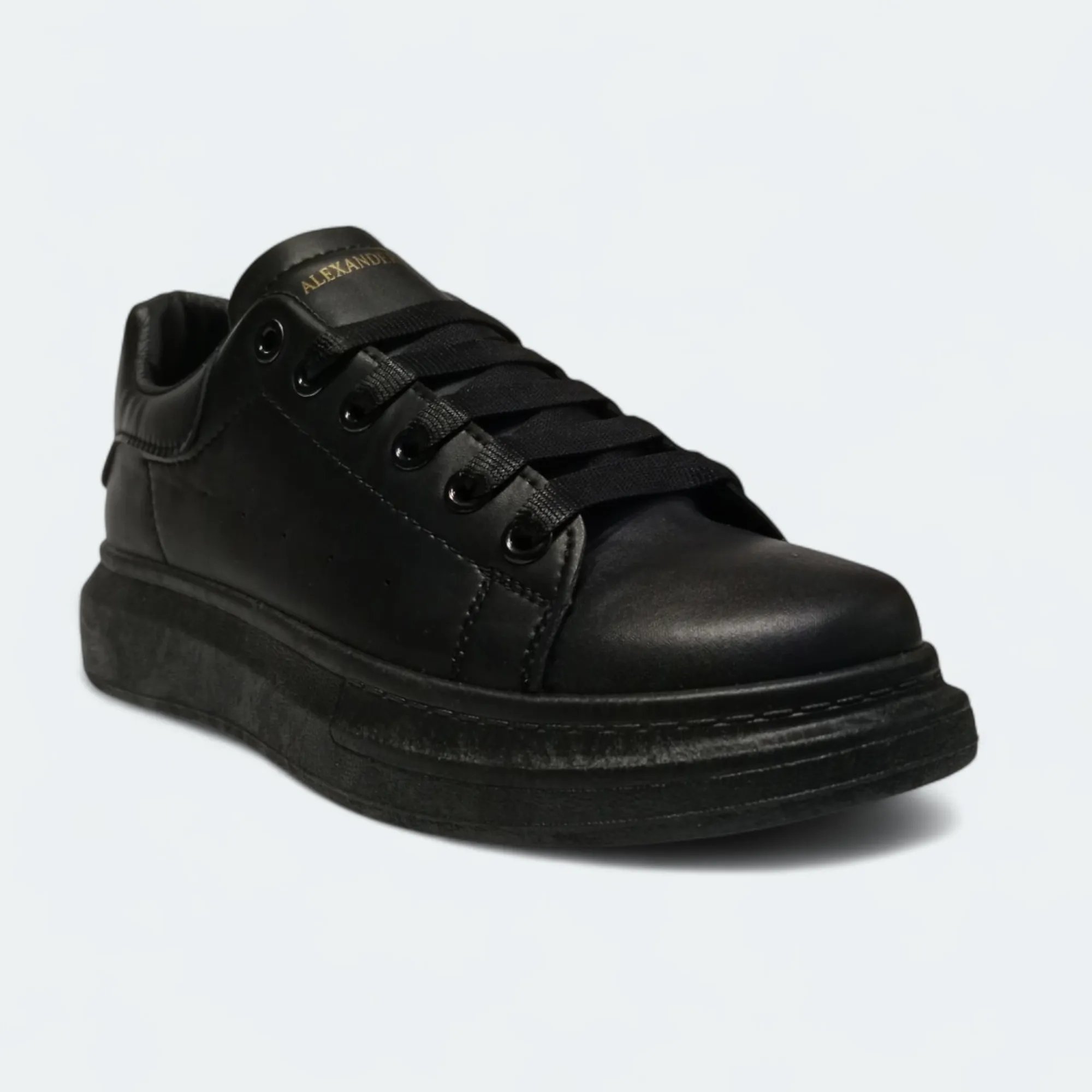 Black Alexander Sneakers shoes| High sole black sneakers