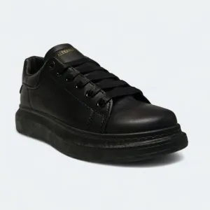 Black Alexander Sneakers shoes| High sole black sneakers