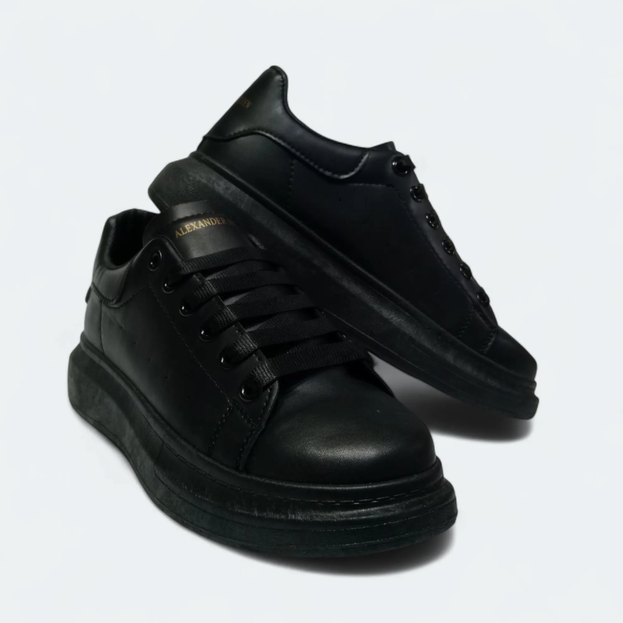 Black Alexander Sneakers shoes| High sole black sneakers