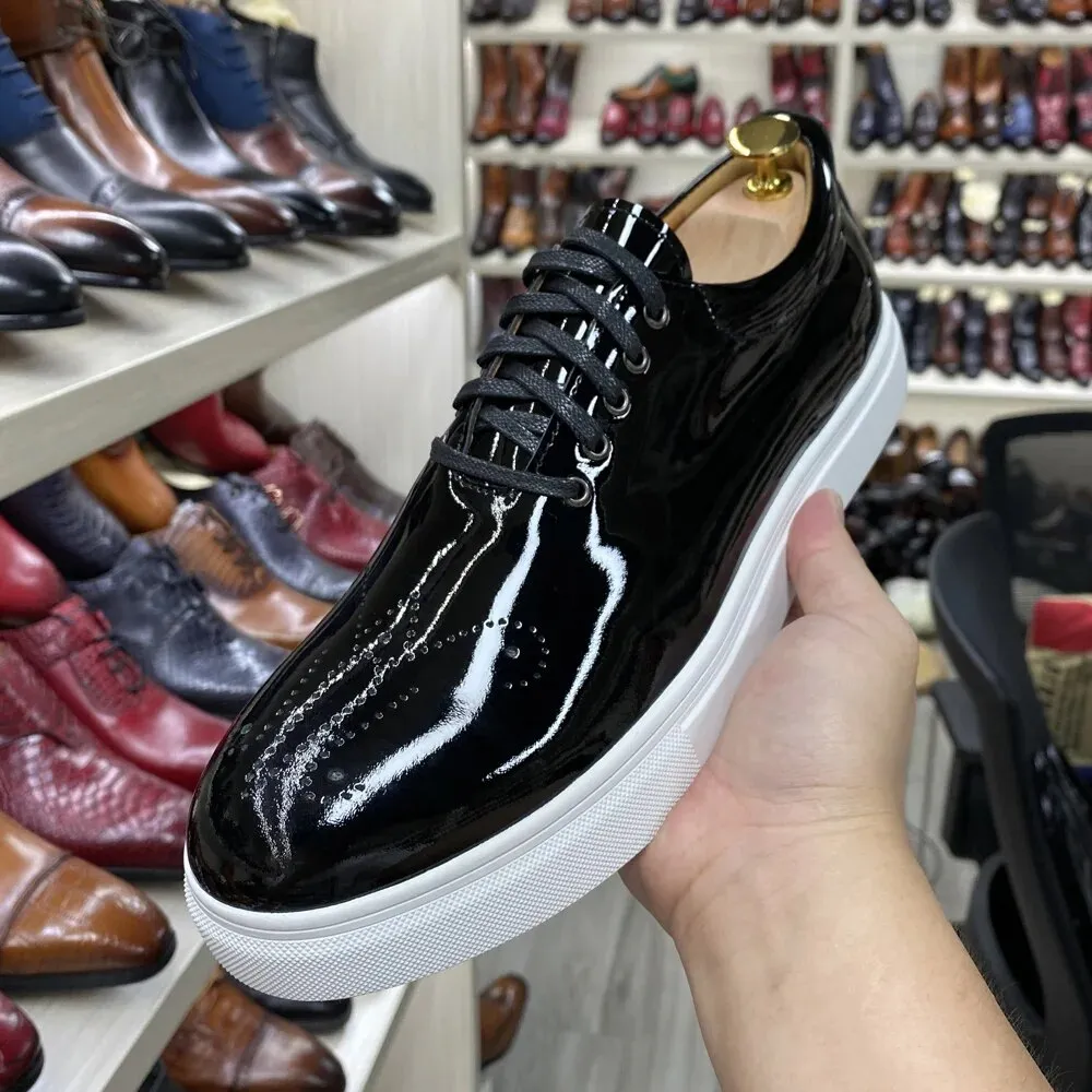 Black Leather Sneakers For Men