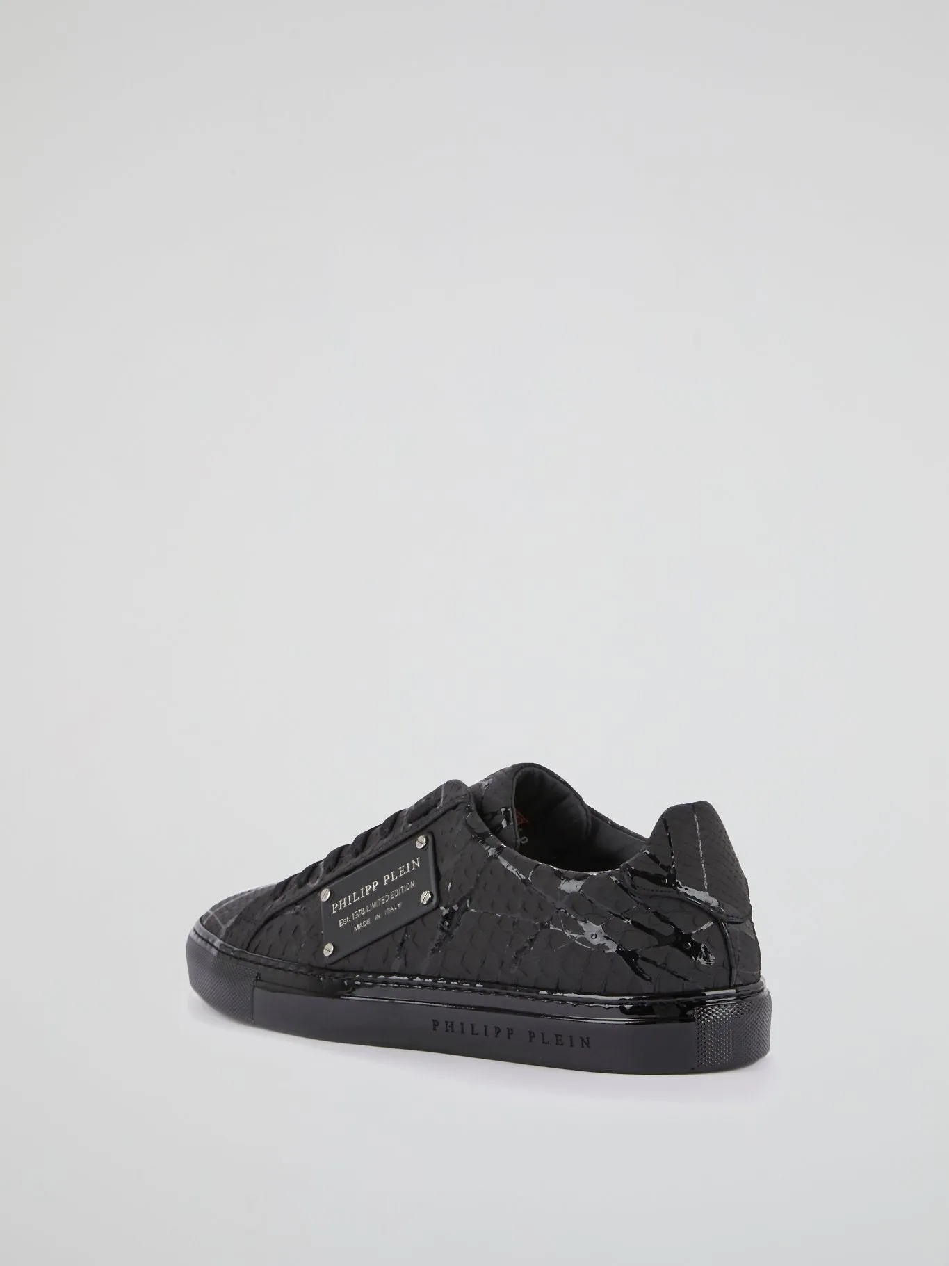 Black Python Effect Statement Sneakers