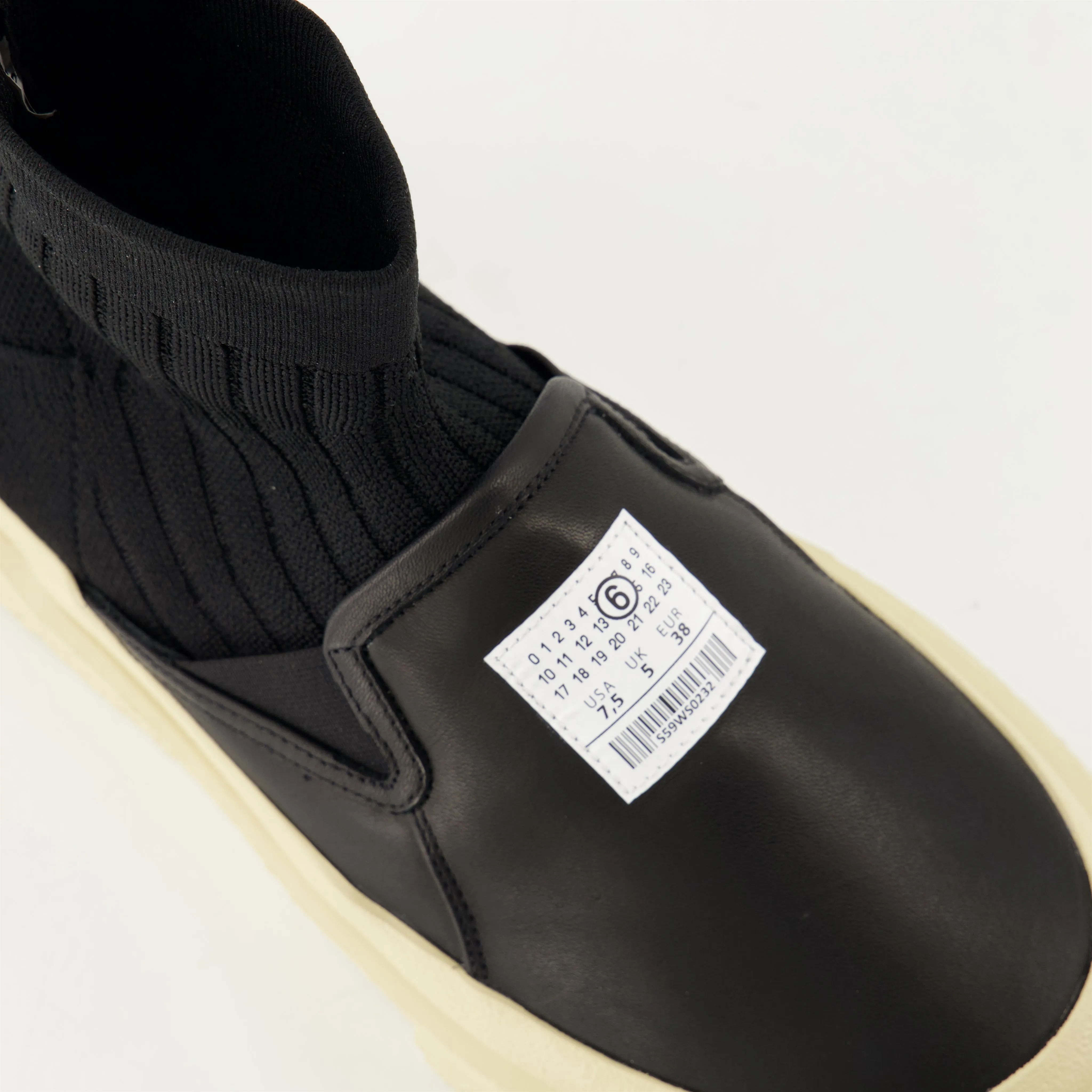 Black Wedge Sock Sneakers
