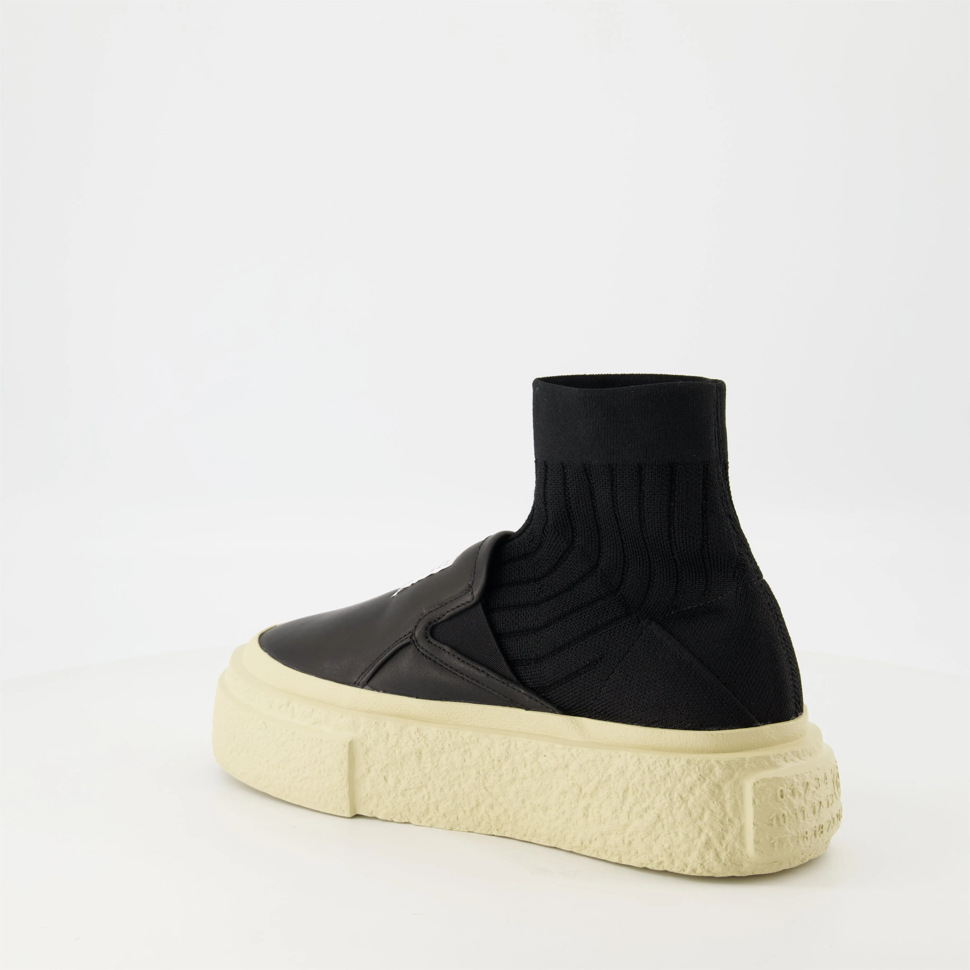 Black Wedge Sock Sneakers