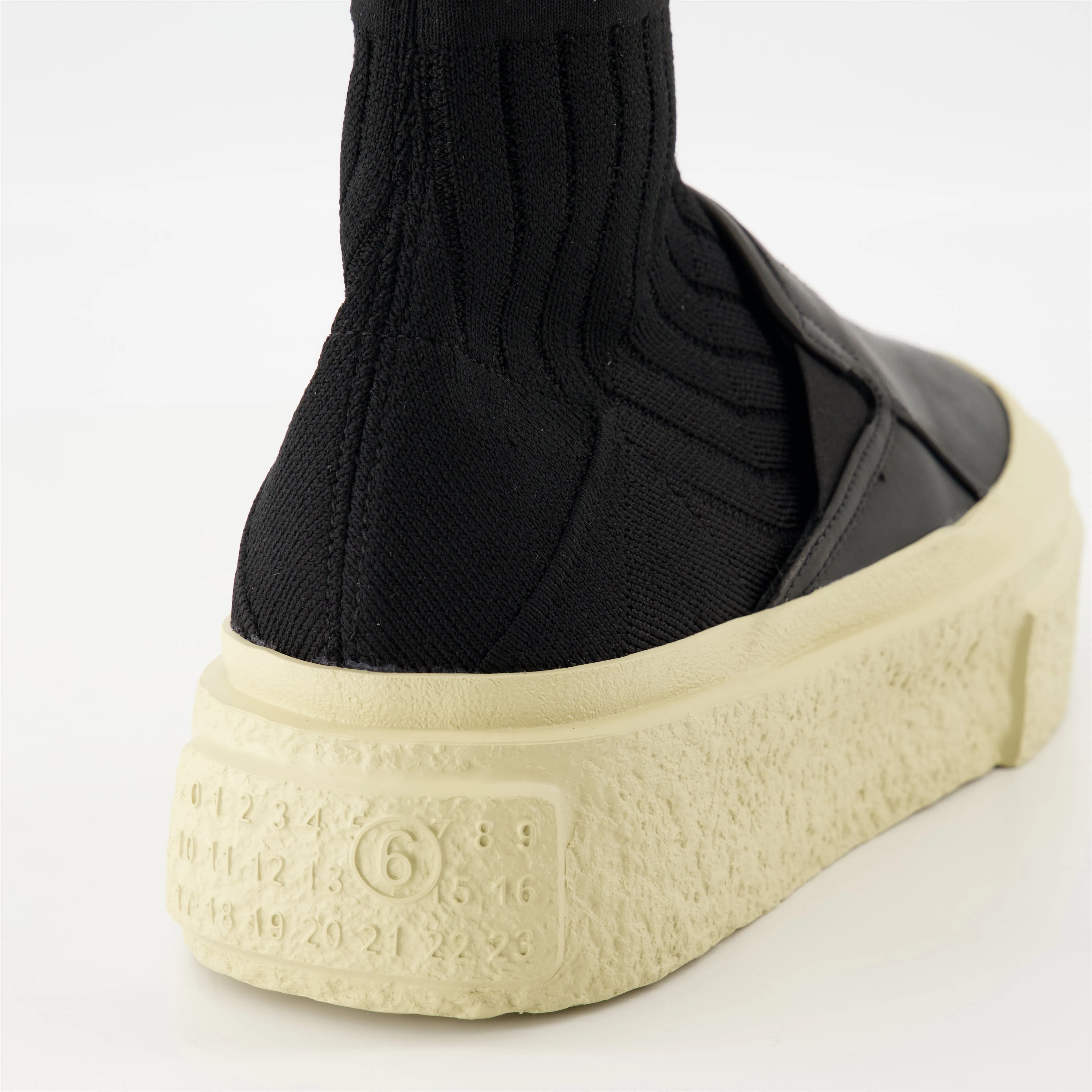 Black Wedge Sock Sneakers