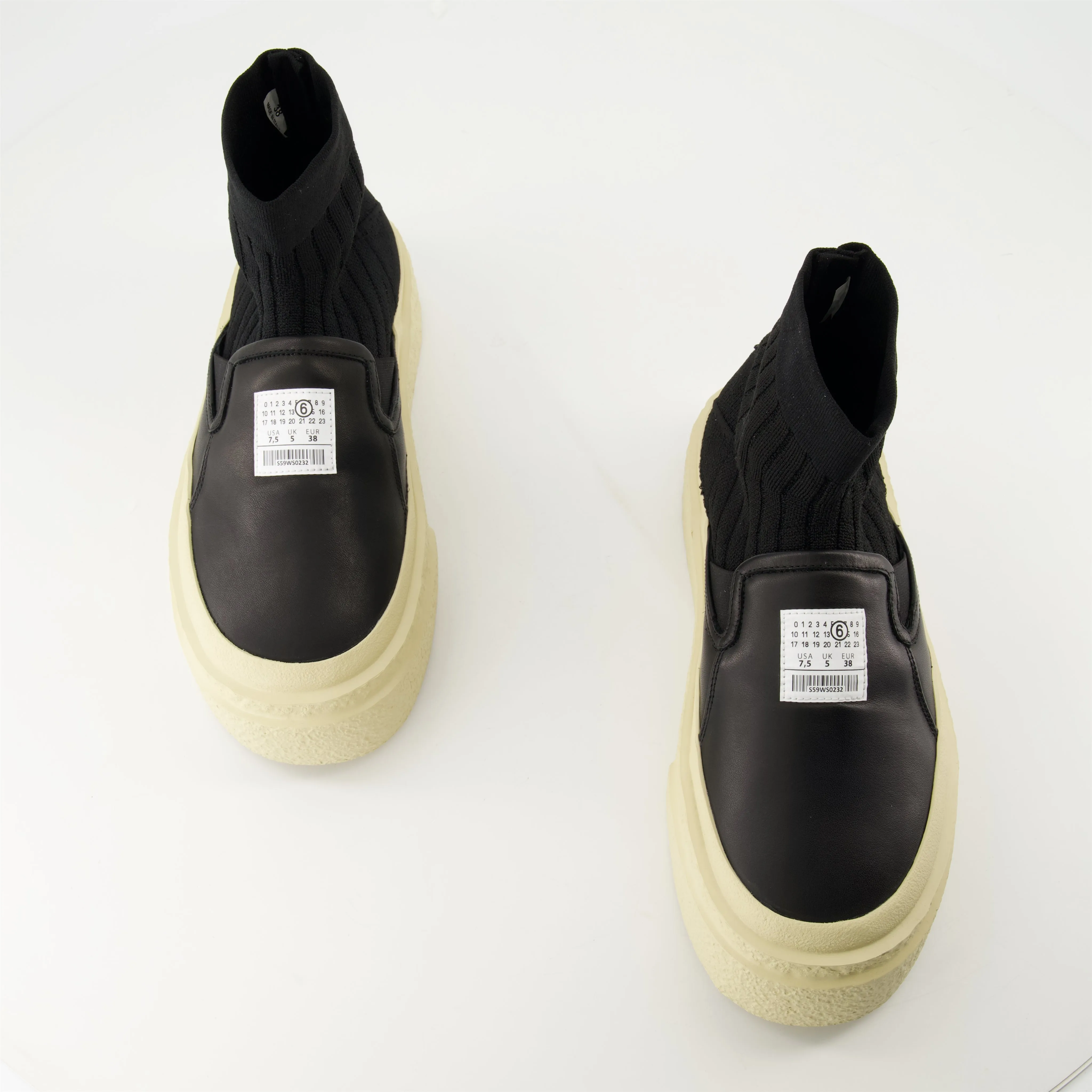 Black Wedge Sock Sneakers