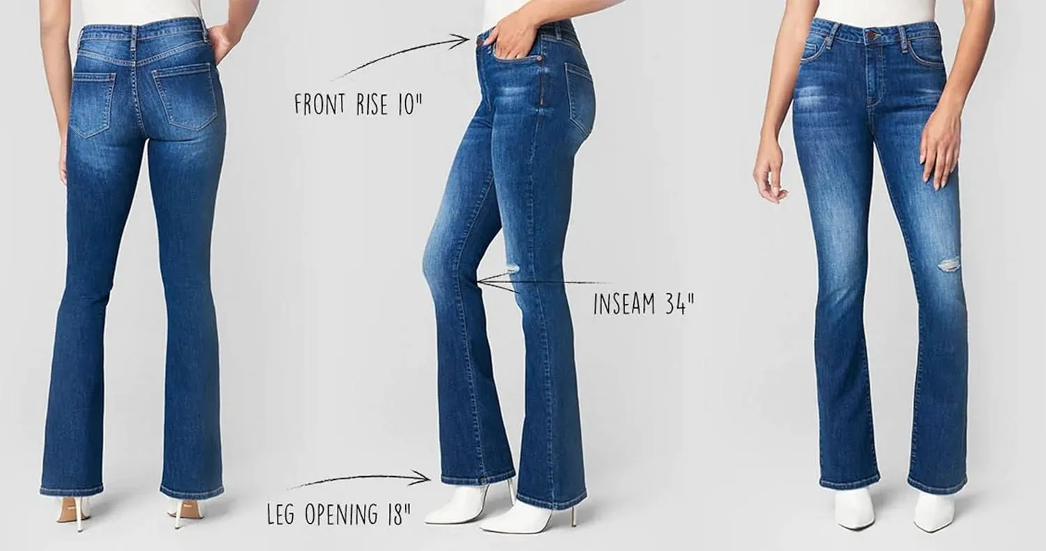 [BLANKNYC] Womens High Rise Mini Boot Cut Five Pocket Jeans, Stylish & Trendy Pants