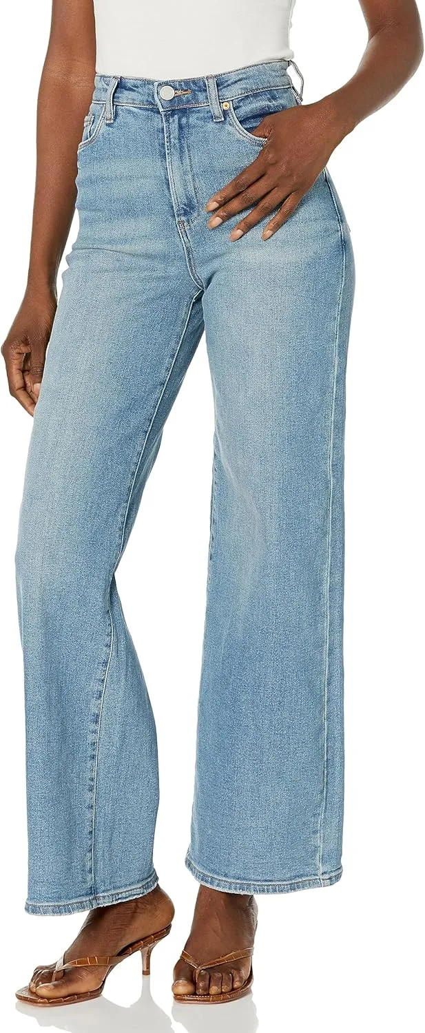 [BLANKNYC] Womens Luxury Clothing High Rise Sustainable Denim Mini Boot Cut Jean, Comfortable & Stylish Pant