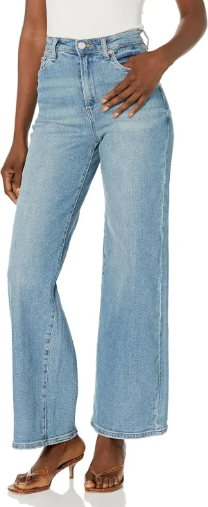[BLANKNYC] Womens Luxury Clothing High Rise Sustainable Denim Mini Boot Cut Jean, Comfortable & Stylish Pant