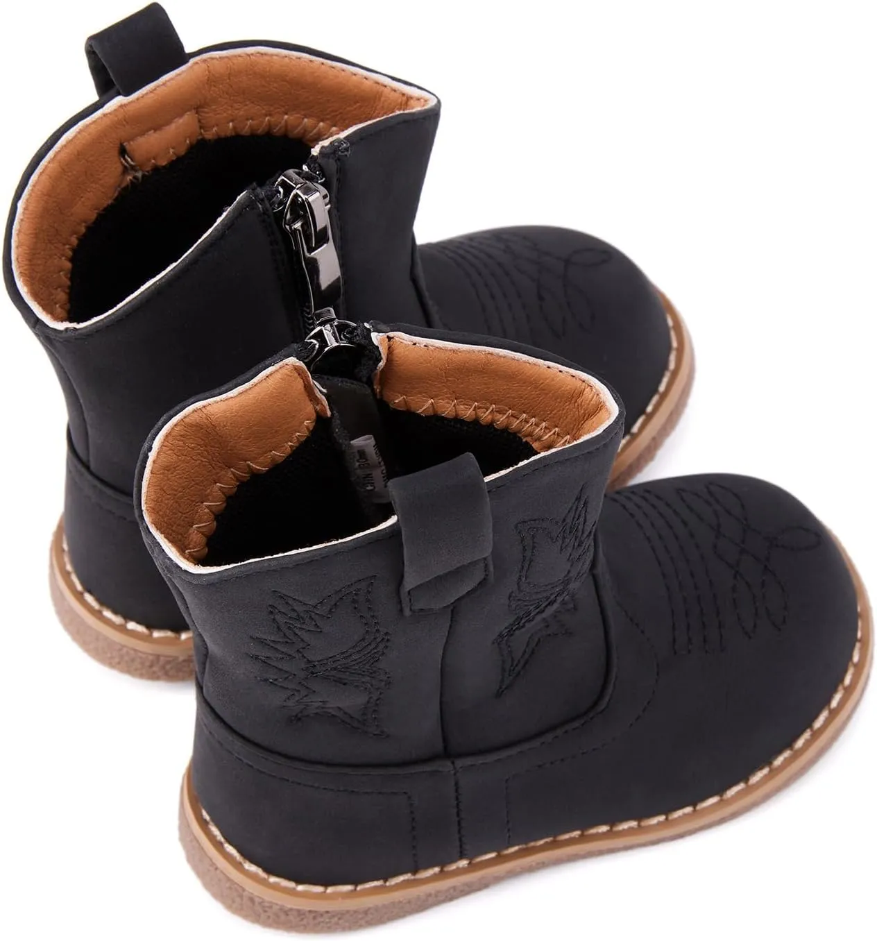 BMCiTYBM Baby Cowboy Cowgirl Boots Infant Western Boots Toddler Boys Girls Round Toe Riding Mid Calf Boots All Seasons for 6 9 12 18 24 Months