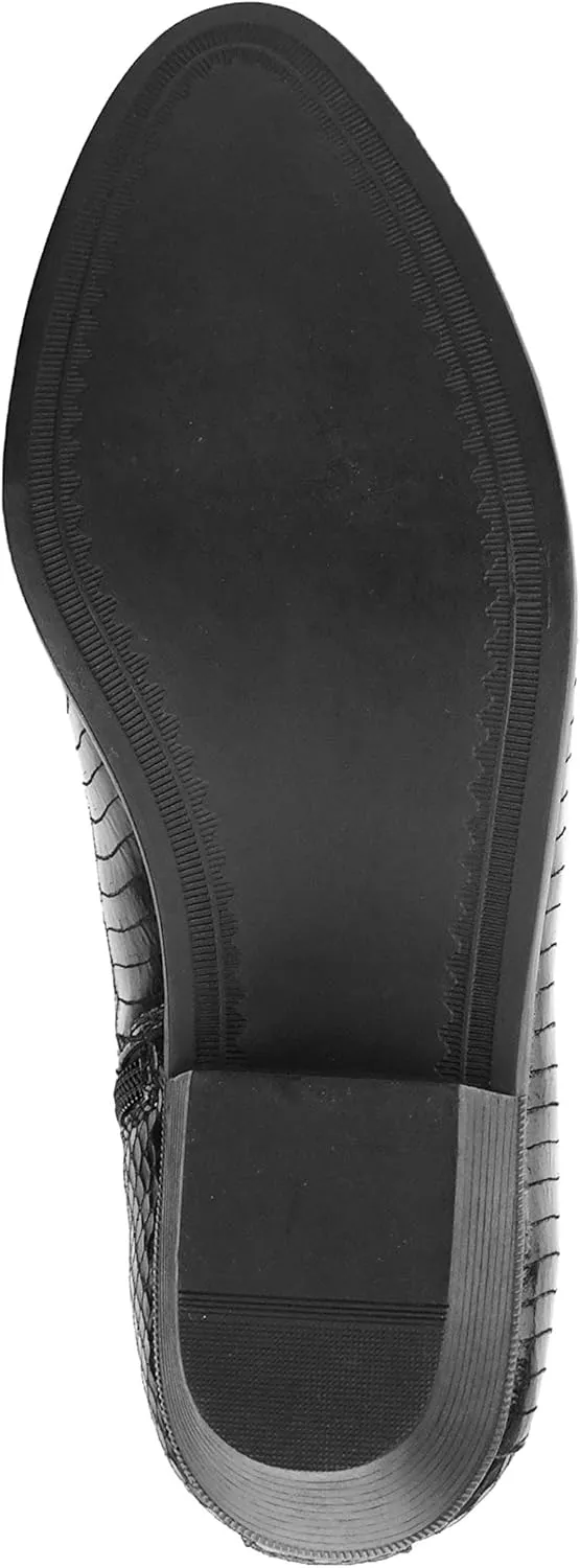 Bolano Adder Mens Dress Boots - Realistic Snake Print, Easy Zipper Slip On Ankle Boots