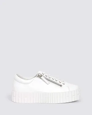 BONGOE PLATFORM SNEAKERS WHITE LEATHER