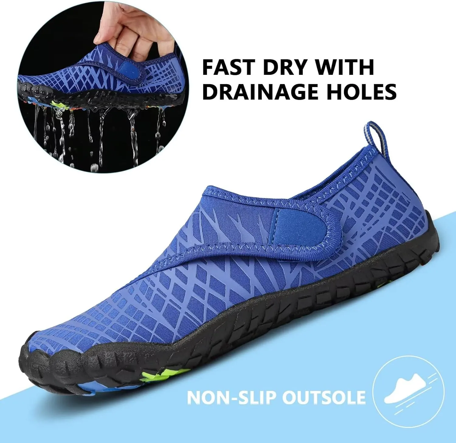 Boys & Girls Water Shoes Lightweight Comfort Sole Easy Walking Athletic Slip on Aqua 5 Toe Sock(Toddler/Little Kid/Big Kid)