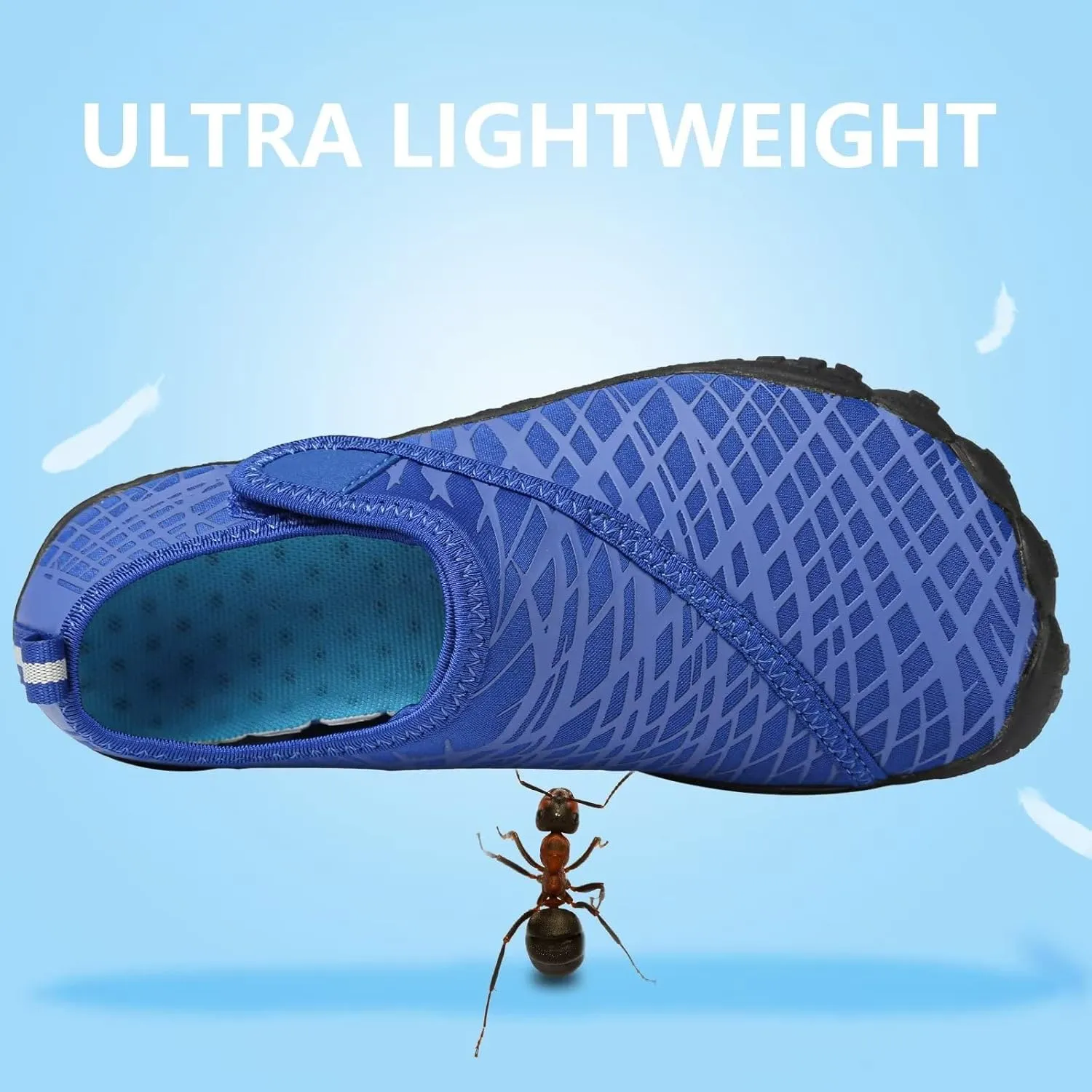 Boys & Girls Water Shoes Lightweight Comfort Sole Easy Walking Athletic Slip on Aqua 5 Toe Sock(Toddler/Little Kid/Big Kid)