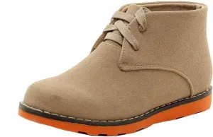 Boy's The Chukka Booties Fashion Boot School Uniform Shoes (3 - Little Kid, Natural)