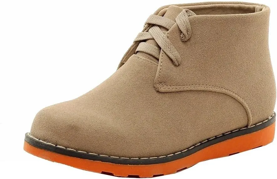Boy's The Chukka Booties Fashion Boot School Uniform Shoes (3 - Little Kid, Natural)