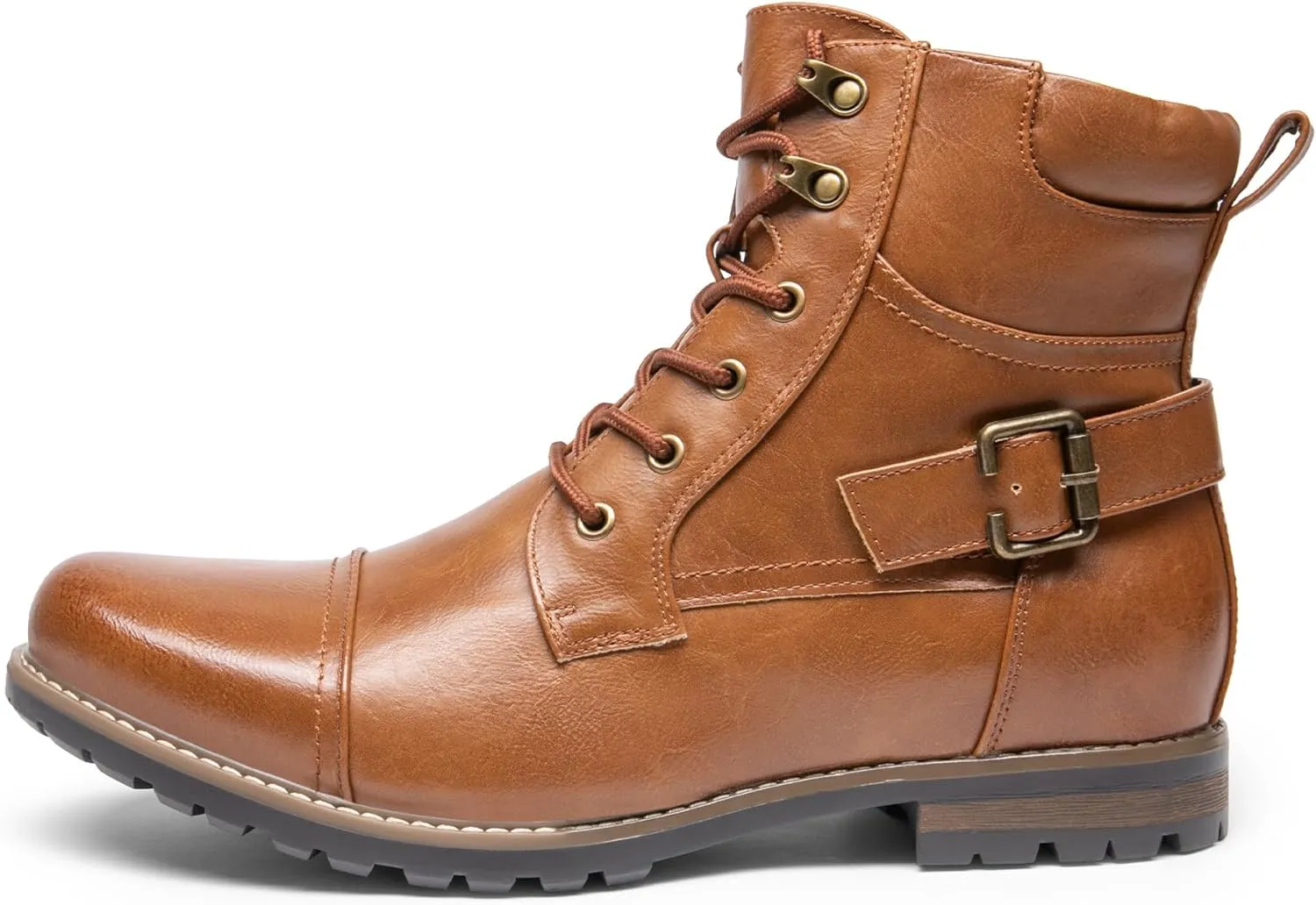 Bruno Marc Men's Motorcycle Combat Boots Zipper Biker Boot