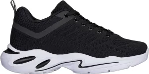 CALTO Men's Invisible Height Increasing Elevator Shoes - Black/White Super Lightweight Sporty Sneakers - 2.6 Inches Taller - Q330 - Size 8 D(M) US