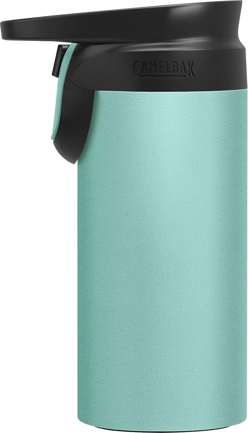 CamelBak Forge Flow Coffee & Travel Mug, Insulated Stainless Steel - Non-Slip Silicon Base - Easy One-Handed Operation - 12oz, Coastal