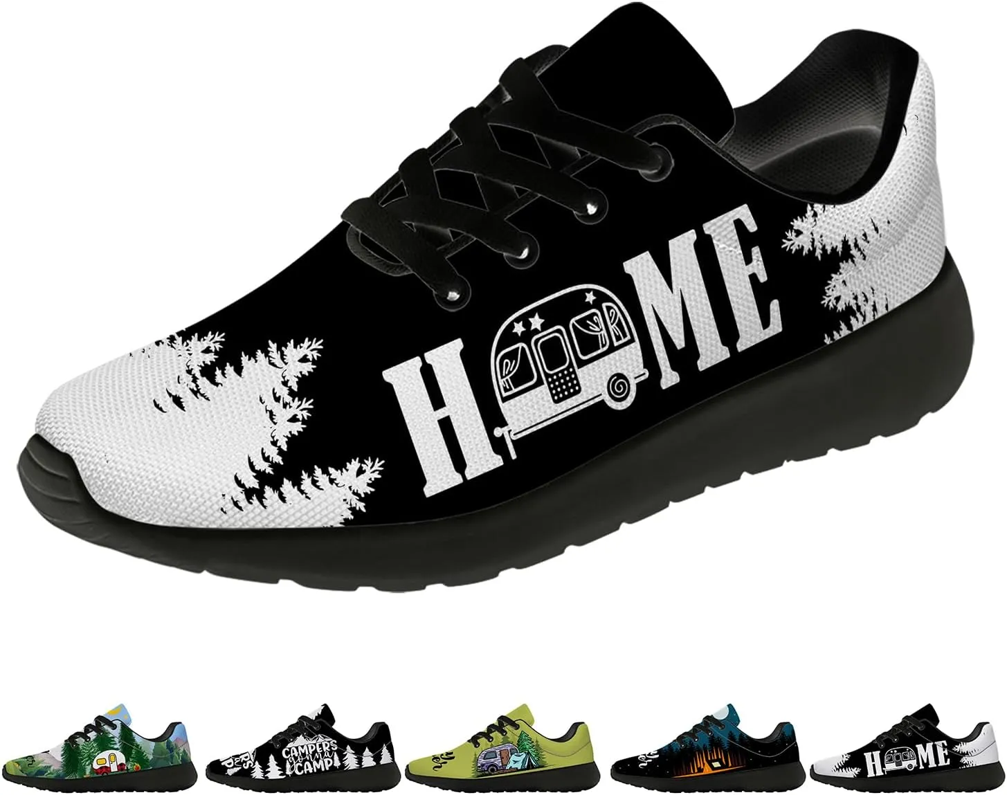 Camper Shoes for Women Men Running Shoes Walking Sneakers Black Tennis Shoes Gifts for Women Men