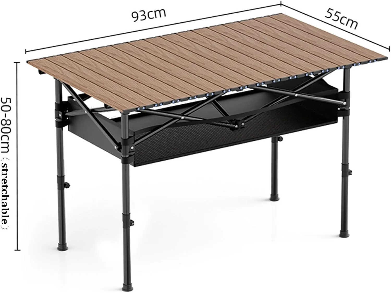 Camping Table Carbon Steel Aluminum Alloy Folding Picnic Table with Easy Carry Bag Lightweight Roll Table for Outdoor Cooking, Beach