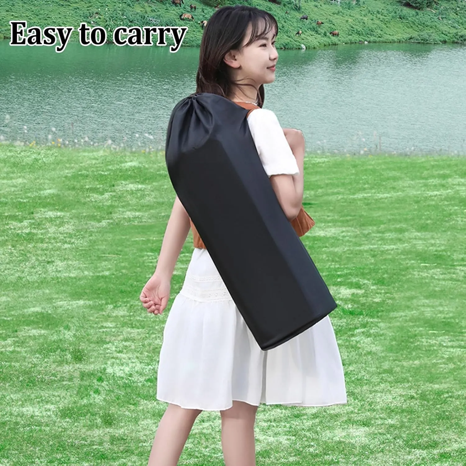 Camping Table Carbon Steel Aluminum Alloy Folding Picnic Table with Easy Carry Bag Lightweight Roll Table for Outdoor Cooking, Beach