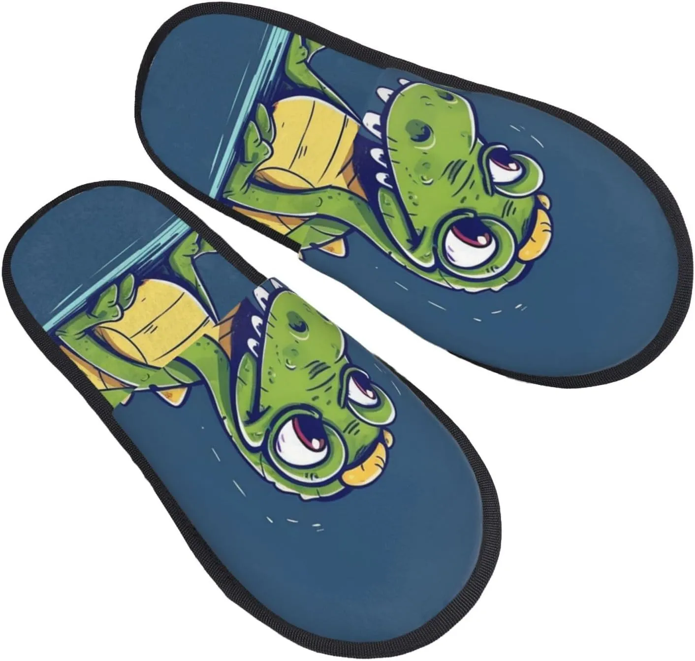 Cartoon crocodile Women's Slippers Fuzzy Slip-on Slippers Non-slip House Slippers Warm Cozy Bedroom Shoes
