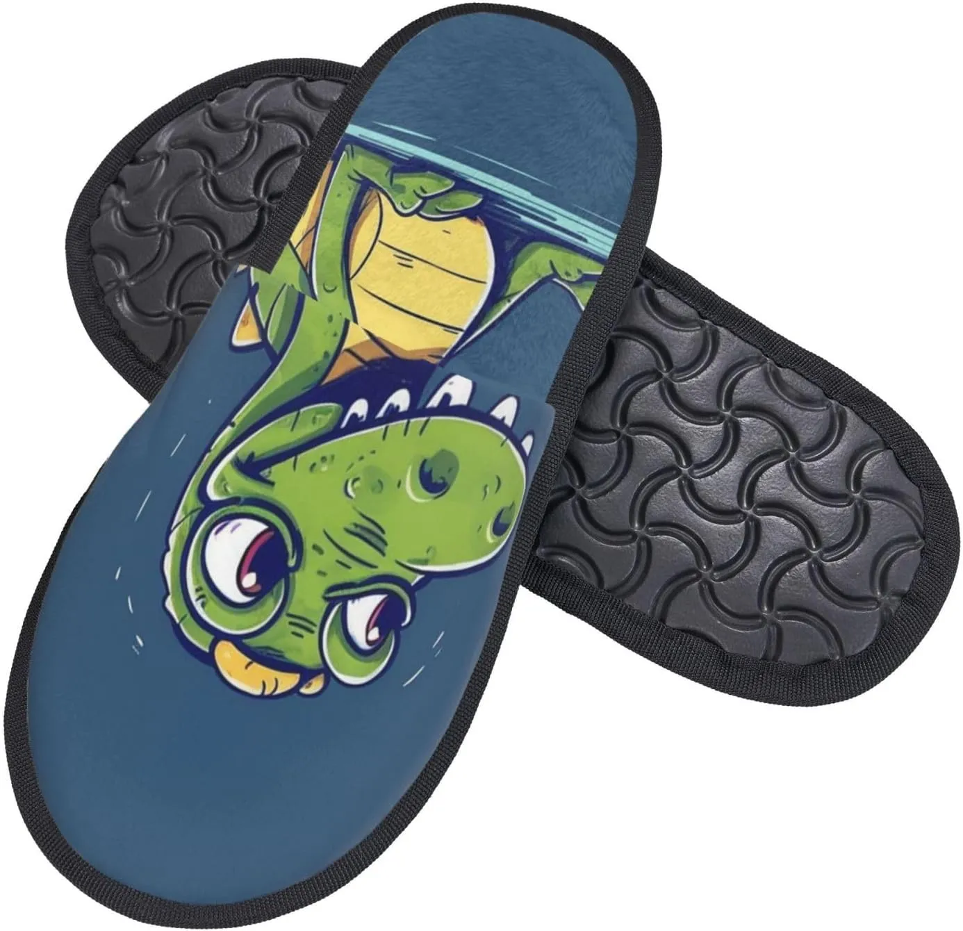 Cartoon crocodile Women's Slippers Fuzzy Slip-on Slippers Non-slip House Slippers Warm Cozy Bedroom Shoes
