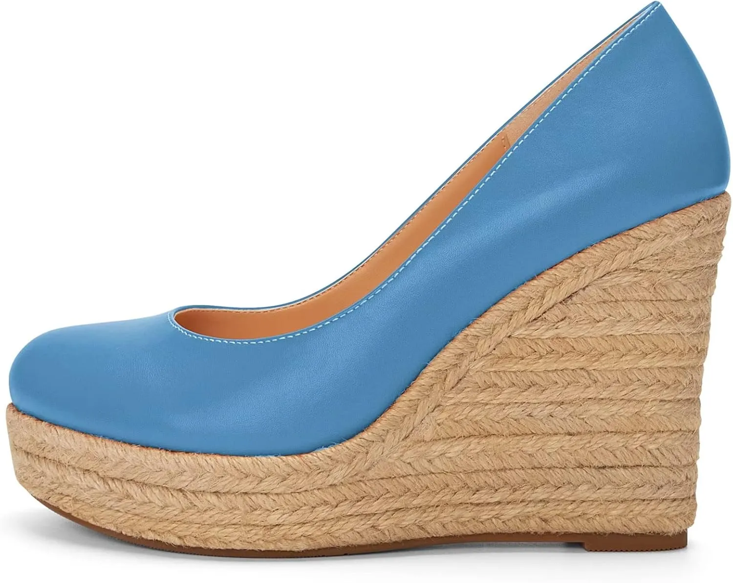 Castamere Women High Heel Wedge Platform Round Toe Pumps Slip-on Classic Cute Office Shoes
