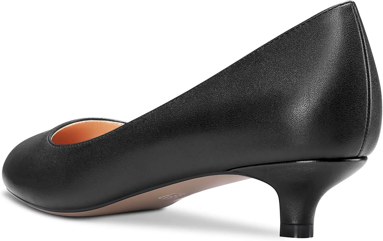 Castamere Women Stiletto Low Kitten Heel Round Toe Pumps Slip-on Cute Office 1.4 Inches Heels Shoes