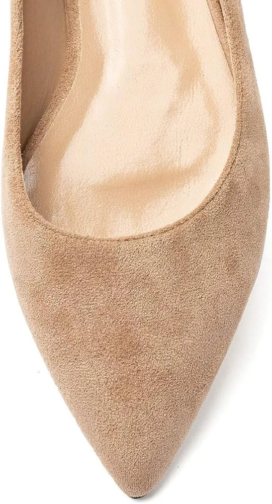 Castamere Women's Comfortable Ballet Slip-on Flats Pointed Toe Elegant Pumps with Low Heels