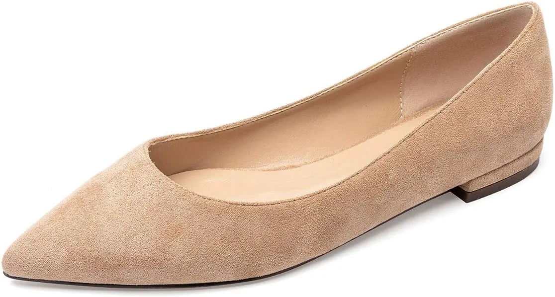 Castamere Women's Comfortable Ballet Slip-on Flats Pointed Toe Elegant Pumps with Low Heels