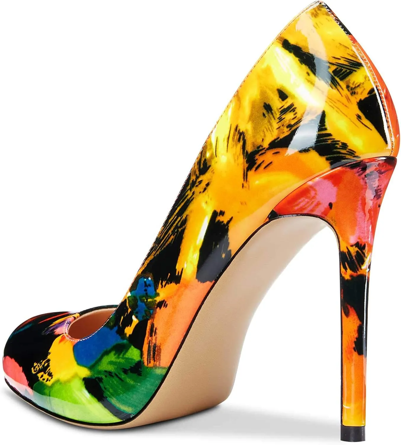 Castamere Womens Round Toe High Heels Pumps Slip On Stilettos 10CM Heel