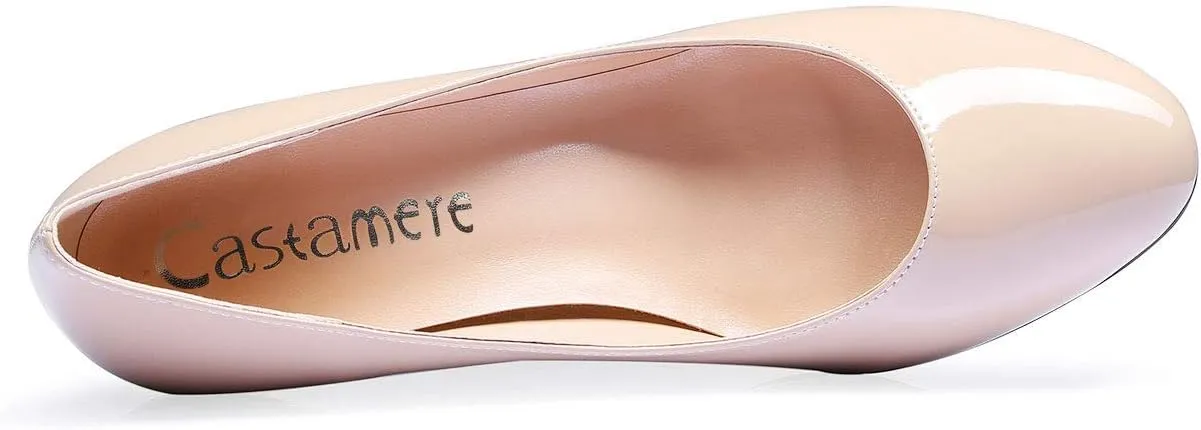 Castamere Womens Round Toe Pumps Stiletto Mid Heels Office Slip-on 6CM Heels