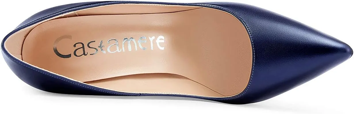 Castamere Womens Sky High Block Heels Pumps Pointed Toe Slip-on 4.7 Inch Heels Shoes