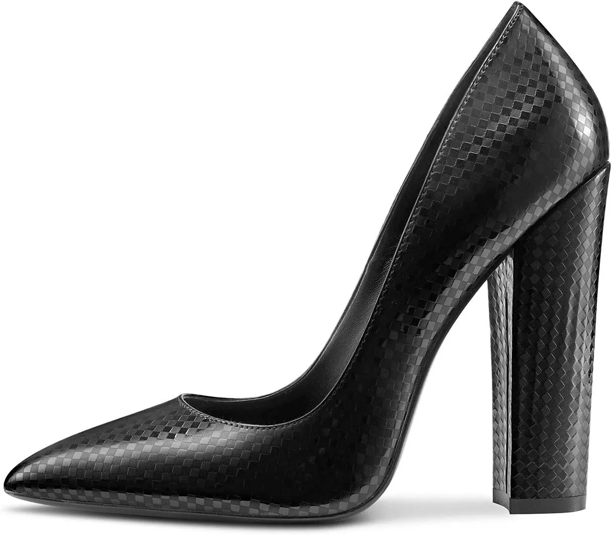 Castamere Womens Sky High Block Heels Pumps Pointed Toe Slip-on 4.7 Inch Heels Shoes