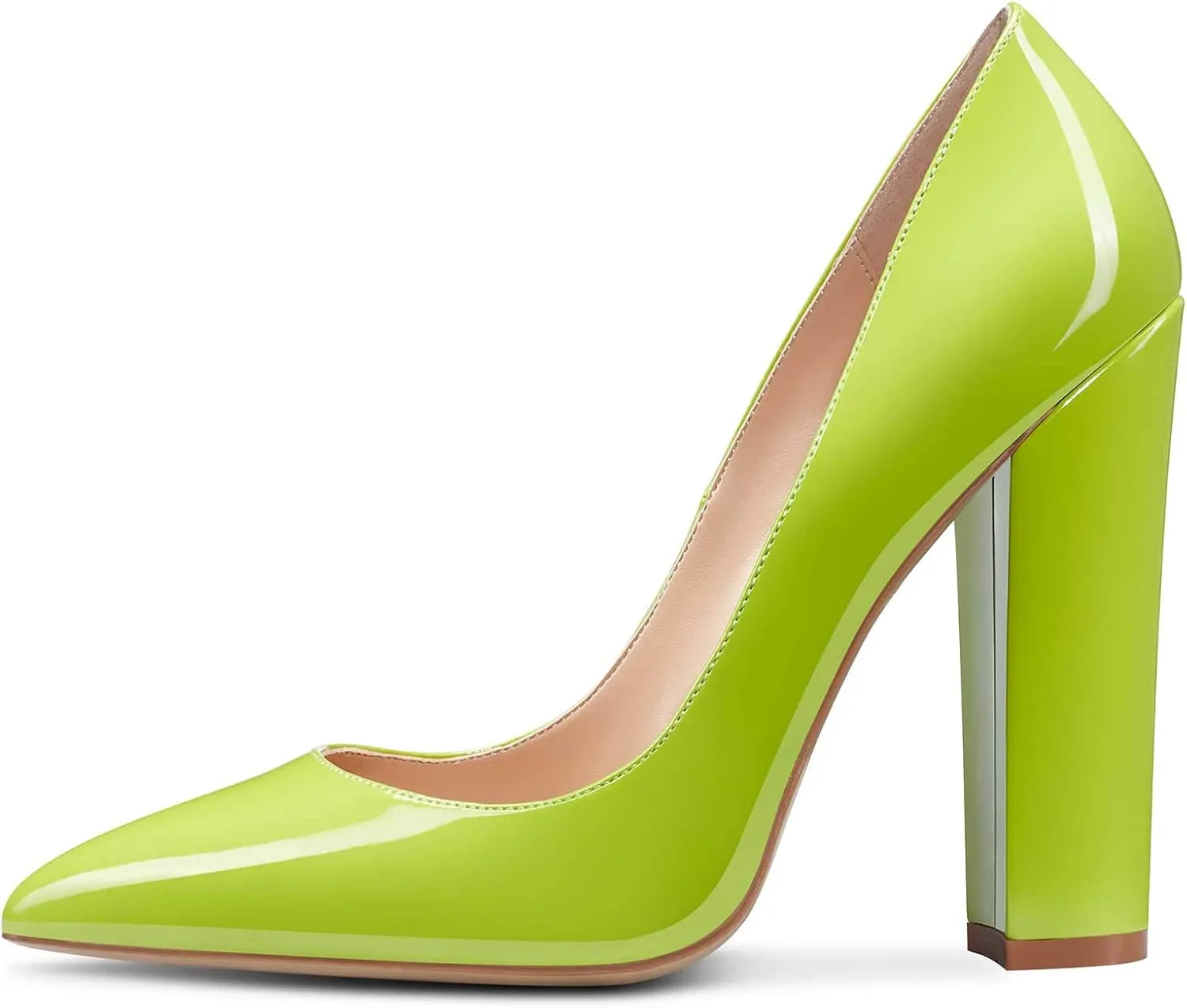 Castamere Womens Sky High Block Heels Pumps Pointed Toe Slip-on 4.7 Inch Heels Shoes