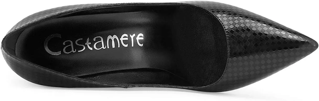 Castamere Womens Sky High Block Heels Pumps Pointed Toe Slip-on 4.7 Inch Heels Shoes