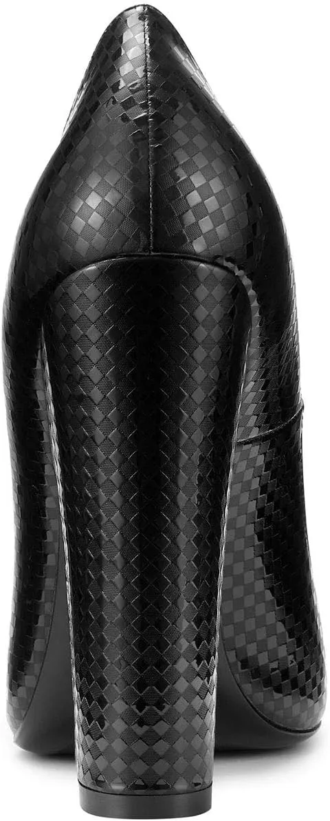 Castamere Womens Sky High Block Heels Pumps Pointed Toe Slip-on 4.7 Inch Heels Shoes