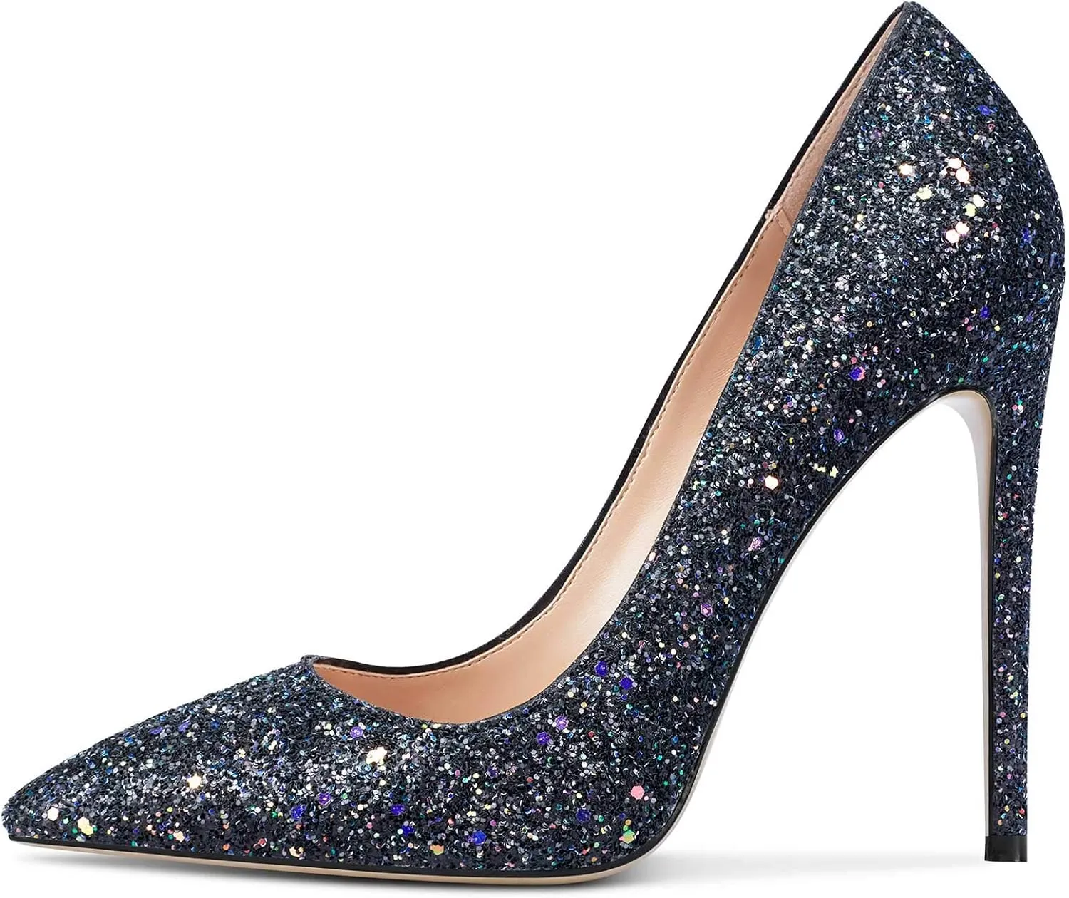 Castamere Womens Sky High Heels Basic Pumps Pointed-Toe Slip-On Stilettos 12CM Heel Shoes