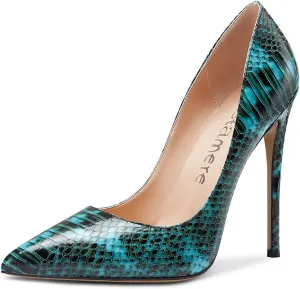 Castamere Womens Sky High Heels Basic Pumps Pointed-Toe Slip-On Stilettos 12CM Heel Shoes