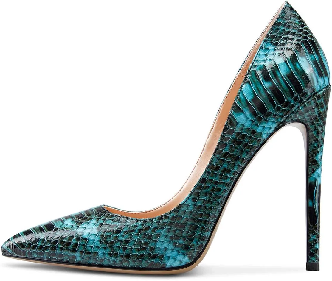 Castamere Womens Sky High Heels Basic Pumps Pointed-Toe Slip-On Stilettos 12CM Heel Shoes