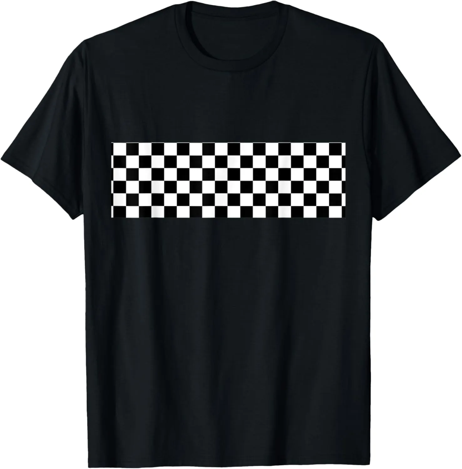 Checkered Checker Black & White Teen & Adults T-Shirt