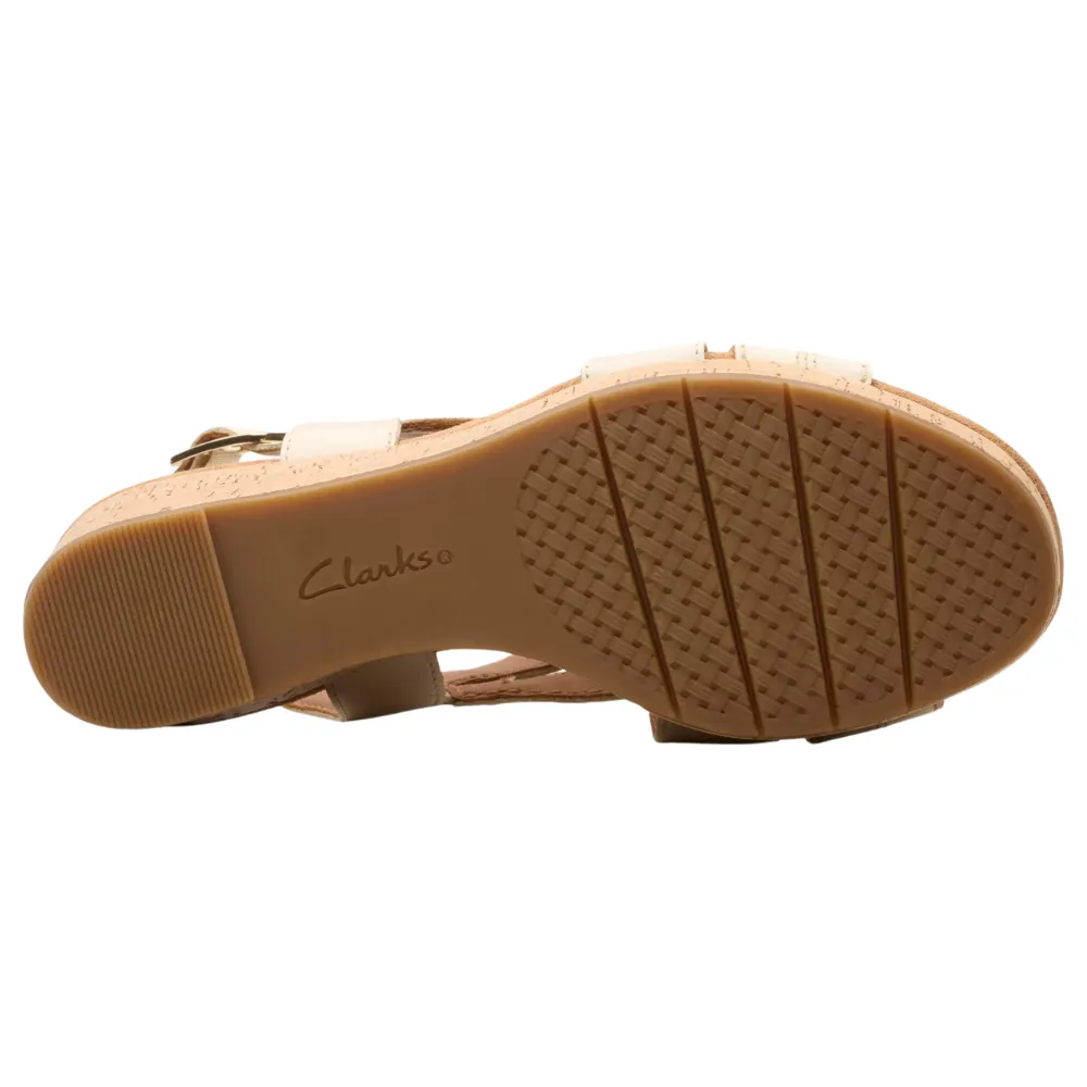 Clarks Sabina Sling Cream Leather Sandal (Women's)