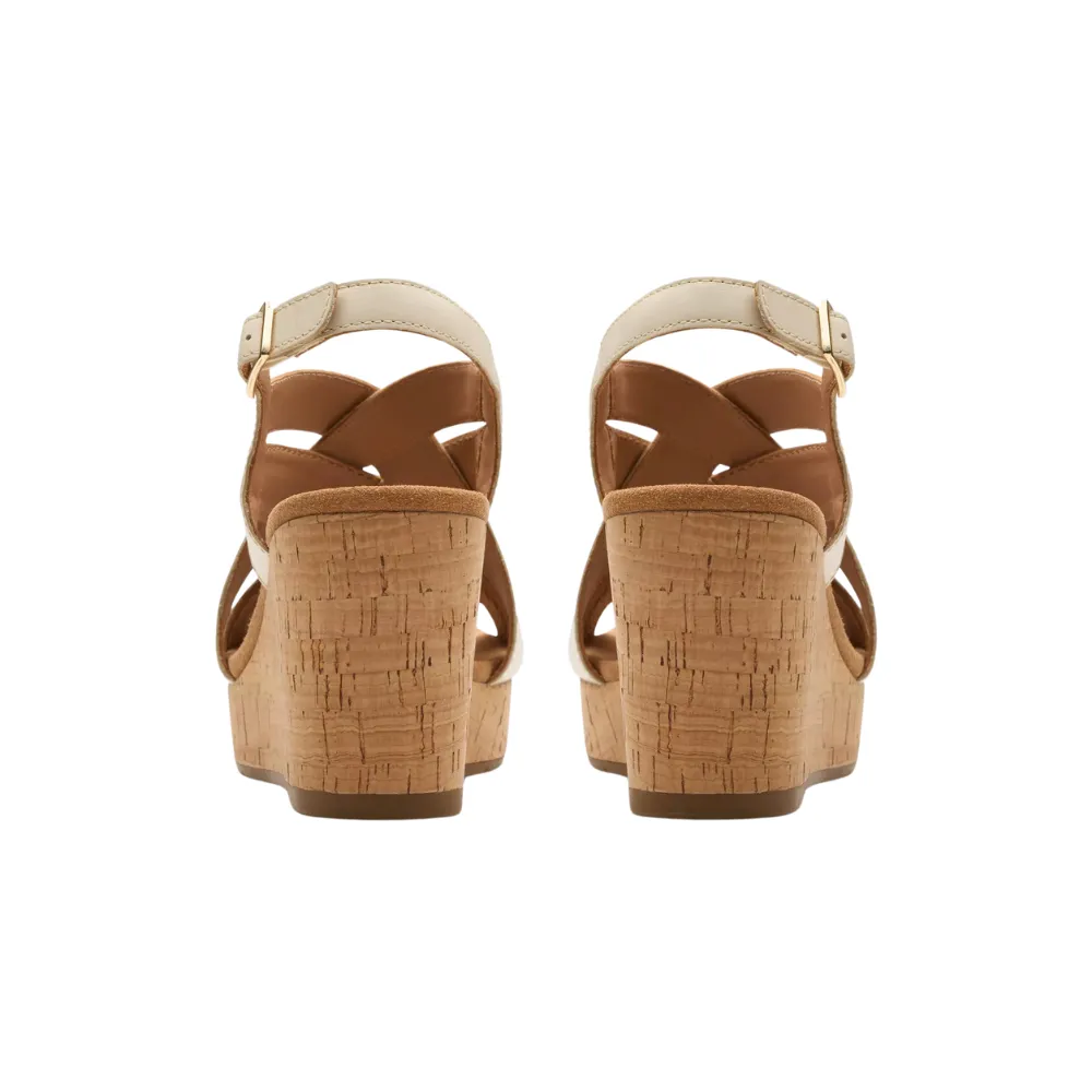 Clarks Sabina Sling Cream Leather Sandal (Women's)