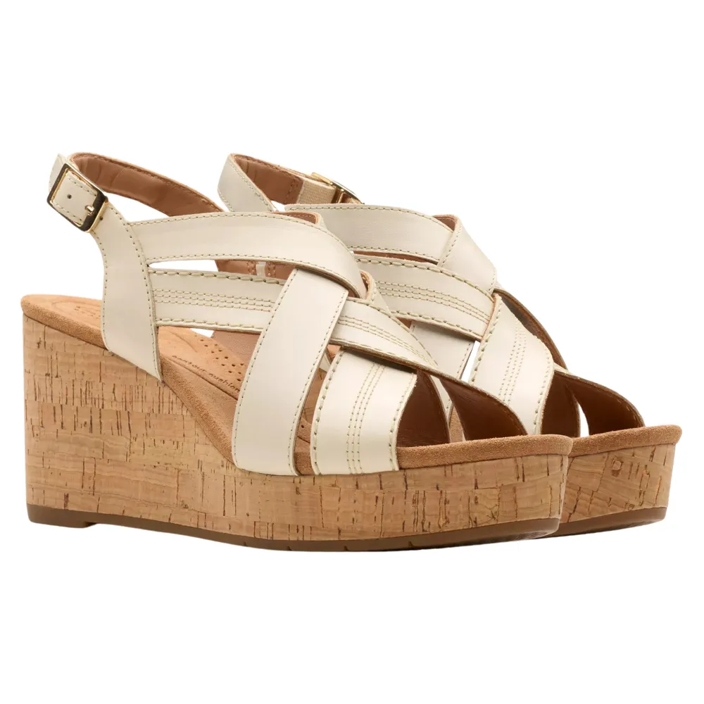 Clarks Sabina Sling Cream Leather Sandal (Women's)